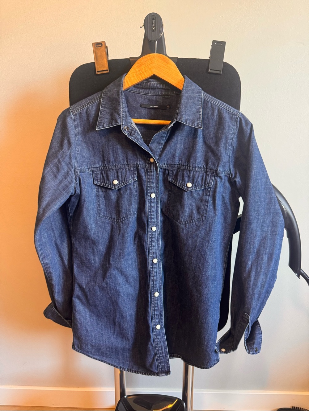 J Brand Dark Indigo Denim Button-Down Shirt